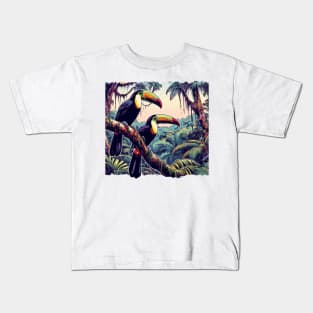 Striking Tropical Toucan Birds Kids T-Shirt